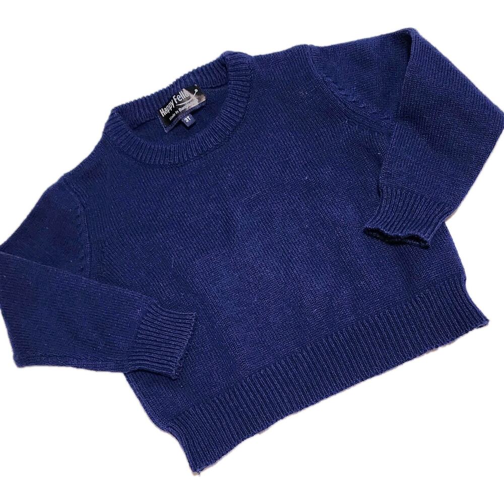 Happy Fella 3T Boys Toddler Blue Sweater